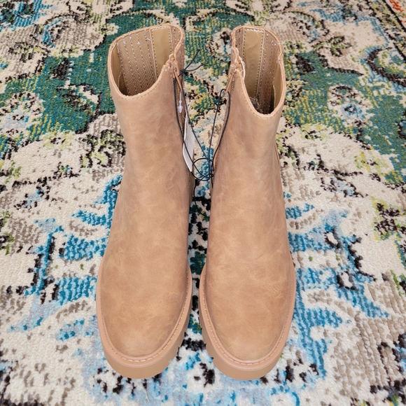 NWOB A.N.A Brown Taupe Zip Up Moto Combat Maria Cognac‎ Boot, Multiple Sizes - Picture 4 of 7